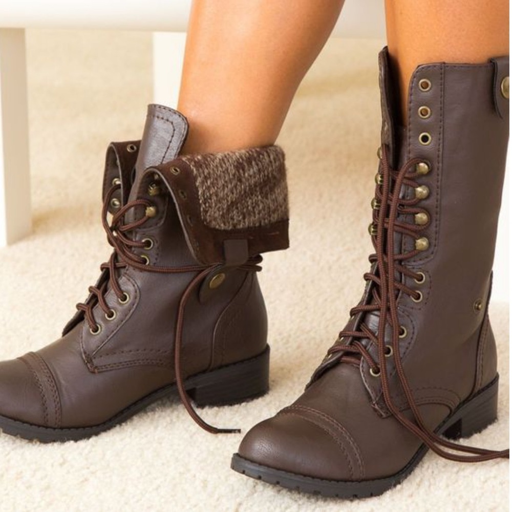 Lace-up Combat Boots